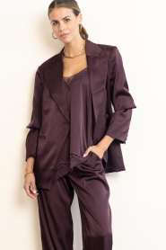 Dante6 |  Satin single breasted blazer Rush | burgundy | Picture 6