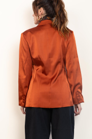Dante6 :  Satin fitted single breasted blazer Rush | rust orange - img8
