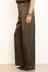 Dante6 |  Satin wide leg trousers Jules | green | Picture 5