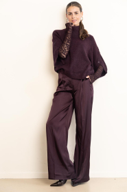 Dante6 |  Satin wide leg pants | burgundy | Picture 3