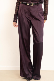 Dante6 |  Satin wide leg pants | burgundy | Picture 4