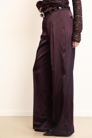 Dante6 |  Satin wide leg pants | burgundy | Picture 5