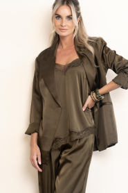 Dante6 |  Satin lace top Dawna | green | Picture 4