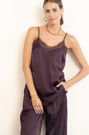 Dante6 |  Satin lace top Dawna | burgundy | Picture 4