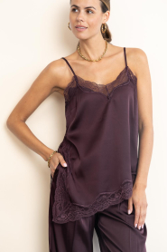Dante6 |  Satin lace top Dawna | burgundy | Picture 5