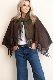 Dante6 |  Suède fringe poncho Spencer | brown | Picture 4