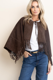 Dante6 |  Suède fringe poncho Spencer | brown | Picture 8