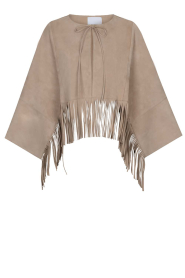 Dante6 |  Suède fringe poncho Spencer | natural