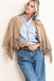 Dante6 |  Suède fringe poncho Spencer | natural | Picture 4
