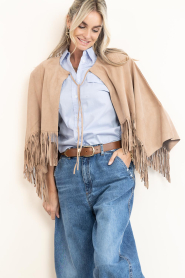 Dante6 |  Suède fringe poncho Spencer | natural | Picture 5