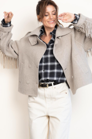 Dante6 |  Wool fringe jacket Haven | beige | Picture 4