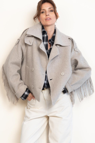 Dante6 |  Wool fringe jacket Haven | beige | Picture 5