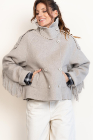Dante6 |  Wool fringe jacket Haven | beige | Picture 6