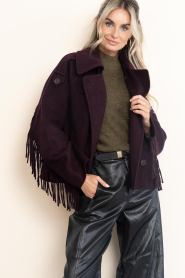 Dante6 |  Wool fringe jacket Haven | burgundy | Picture 6