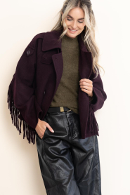 Dante6 |  Wool fringe jacket Haven | burgundy | Picture 7