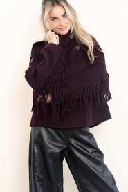 Dante6 |  Wool fringe jacket Haven | burgundy | Picture 4