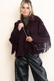 Dante6 |  Wool fringe jacket Haven | burgundy | Picture 5