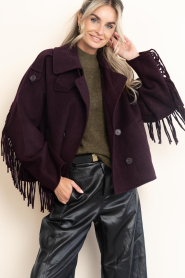 Dante6 |  Wool fringe jacket Haven | burgundy | Picture 8