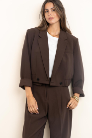 Dante6 |  Cropped blazer Reilley | brown | Picture 6