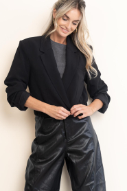 Dante6 |  Cropped blazer Reilley | black | Picture 6