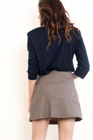 Aaiko :  Checked wrap skirt with buckle Soie  | burgundy - img10