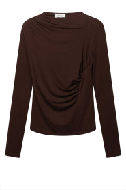 Aaiko |  Top with pleated detail Jalisse  | camel | Picture 1
