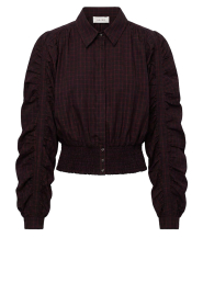 Aaiko |  Checked blouse Beaudine | burgundy | Picture 1