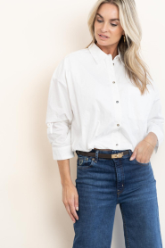 Aaiko |  Cropped blouse with rhinestones Mikkie | white | Picture 4