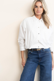 Aaiko |  Cropped blouse with rhinestones Mikkie | white | Picture 2