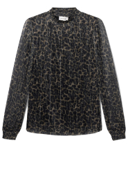 Aaiko |  Semi-transparent top with Tory leopard print | animal print | Picture 1