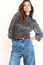 Aaiko |  Semi-transparent top with Tory leopard print | animal print | Picture 6