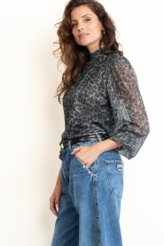 Aaiko |  Semi-transparent top with Tory leopard print | animal print | Picture 7