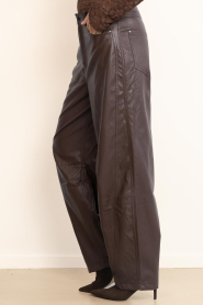 Aaiko |  PU barrel pants Quin | darkbrown | Picture 5