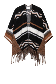 Aaiko |  Wool blend poncho Mila | black | Picture 1