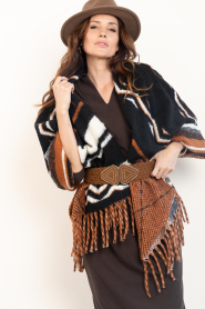 Aaiko |  Wool blend poncho Mila | black | Picture 2