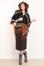 Aaiko |  Wool blend poncho Mila | black | Picture 3