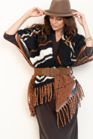 Aaiko |  Wool blend poncho Mila | black | Picture 4