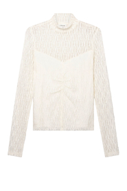 Aaiko |  Lace top with pleat detail | cream