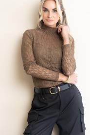 Aaiko |  Lace top with pleat detail Amy | green | Picture 2