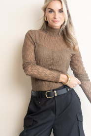 Aaiko |  Lace top with pleat detail Amy | green | Picture 5