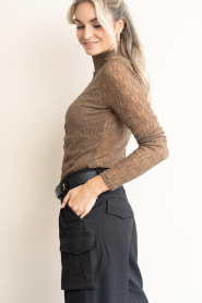 Aaiko |  Lace top with pleat detail Amy | green | Picture 7