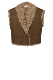 Aaiko |  Gilet with teddy collar Avrelle  | brown | Picture 1