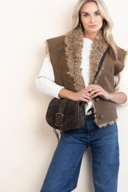 Aaiko |  Gilet with teddy collar Avrelle  | brown | Picture 2