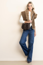 Aaiko |  Gilet with teddy collar Avrelle  | brown | Picture 3