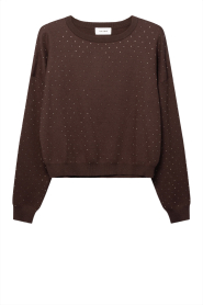 Aaiko |  Sweater with rhinestones Saren | brown | Picture 1