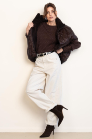 Aaiko |  Sweater with rhinestones Saren | brown | Picture 3