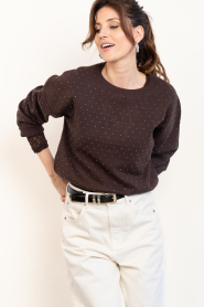 Aaiko |  Sweater with rhinestones Saren | brown | Picture 6