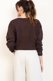 Aaiko |  Sweater with rhinestones Saren | brown | Picture 8