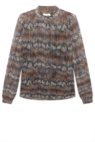 Aaiko |  Semi-transparent top with Tory snake print | animal print