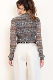Aaiko |  Semi-transparent top with Tory snake print | animal print | Picture 8